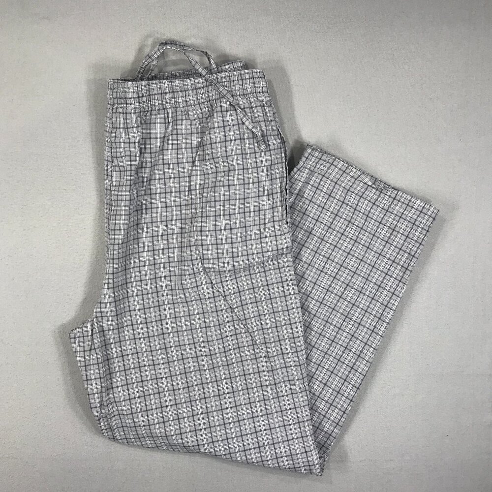 RBM Collection Lounge Pants Men's XL Gray Plaid Pull On Stretch Pockets Sleep PJ